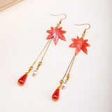 Maple Leaf Drop Dangle Earrings for Women Girls - Gift Jewelry