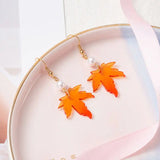Maple Leaf Drop Dangle Earrings for Women Girls - Gift Jewelry