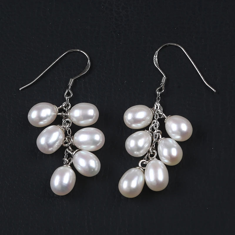 Freshwater Pearl Beads Earrings with 925 Sterling Silver Hook