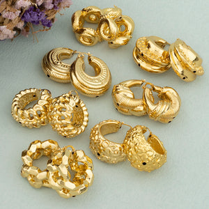 Double Studs Party Earrings Plated Copper Lady Big Earring For Girls