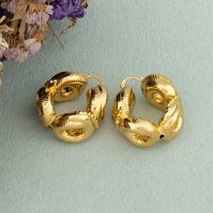 Double Studs Party Earrings Plated Copper Lady Big Earring For Girls