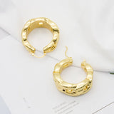 24k Dubai Plated Hoop Earrings Statement Hollow Out Jewelry