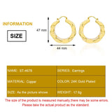 24k Dubai Plated Hoop Earrings Statement Hollow Out Jewelry