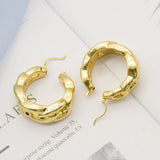24k Dubai Plated Hoop Earrings Statement Hollow Out Jewelry