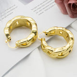 24k Dubai Plated Hoop Earrings Statement Hollow Out Jewelry
