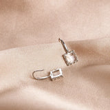 Square Zircon Gemstone Drop Earrings Wedding Bridal Party Ear Accessories