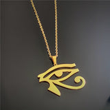 Egypt Eye Of Horus Charms Pendant Necklaces Stainless Steel Chain Necklace