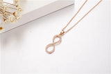 Simulated Diamond Pendant 925 Silver & Rose Wedding Necklace