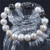 Elastic Pearl Bracelet with Zircon Ball