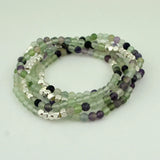 5-Layer Stone Beads Bracelet with Metallic Accents