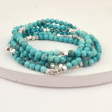 5-Layer Stone Beads Bracelet with Metallic Accents