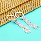 925 Sterling Silver Long Tassel Earrings Women Allergy-Free Charm Jewelry