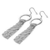 925 Sterling Silver Long Tassel Earrings Women Allergy-Free Charm Jewelry