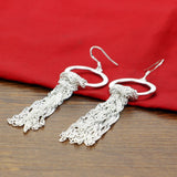 925 Sterling Silver Long Tassel Earrings Women Allergy-Free Charm Jewelry