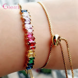 925 Silver CZ Charm Bracelet Bangle Wedding Party Jewelry