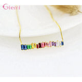 925 Silver CZ Charm Bracelet Bangle Wedding Party Jewelry