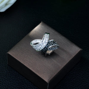 Angel Wing CZ Pave Women Bridal Engagement Ring R-06