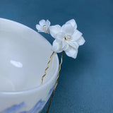 Ceramic Flower Bride Hair Pins Wedding Tiara