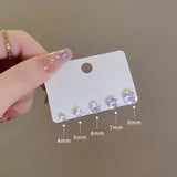 Crystal Magnetic Ear Clip Zircon Heart Stud Earrings