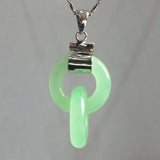 Double Circle Green Jades Pendant Necklace