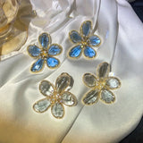 Flower Crystal Bridal Earrings Wedding Jewelry