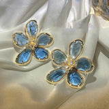 Flower Crystal Bridal Earrings Wedding Jewelry
