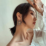 Flower Crystal Bridal Earrings Wedding Jewelry