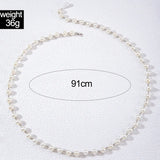 Pearl Waist Chain Belt for Women Adjustable Belly Chain Dress Accessories