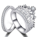 Zircon Crown Ring 2-in-1 Lady Fashionable Gift