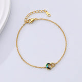 Moon Bracelet 925 Silver Two Rings Ring Charm Abalone Shell Women
