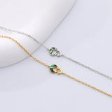 Moon Bracelet 925 Silver Two Rings Ring Charm Abalone Shell Women