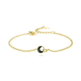 Moon Bracelet 925 Silver Two Rings Ring Charm Abalone Shell Women