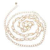 Metal Thin Waist Chain Belt Pearl Decorative Dress Accessories
