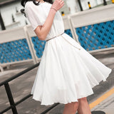 Metal Thin Waist Chain Belt Pearl Decorative Dress Accessories