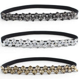Rhinestone Waist Chain Slim Elastic Crystal Belt For Dress Coats