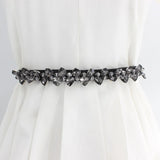 Rhinestone Waist Chain Slim Elastic Crystal Belt For Dress Coats