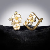 Lady Enamel Earring Flower Golden