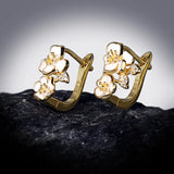 Lady Enamel Earring Flower Golden