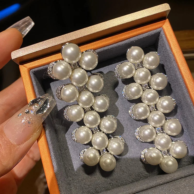 Freshwater Pearl Earrings 925 Sterling Silver Vintage Ear Stud