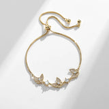Zirconia Butterfly Bracelet Adjustable Chain Holiday Gift