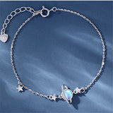 Moonstone Tassel Charm Bracelet Bangle for Women Girls Gift