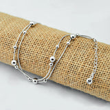 Woman Sterling Silver Anklet. Charm Lady Jewelry. Christmas Gift