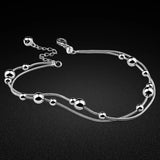 Woman Sterling Silver Anklet. Charm Lady Jewelry. Christmas Gift