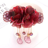 Yarn Flower Tassel Hairpin Retro Hair Accessories