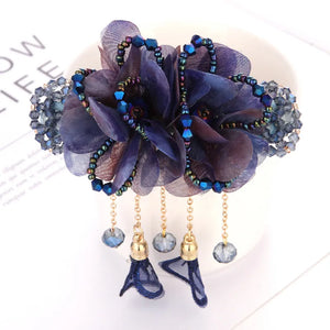 Yarn Flower Tassel Hairpin Retro Hair Accessories