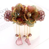 Yarn Flower Tassel Hairpin Retro Hair Accessories
