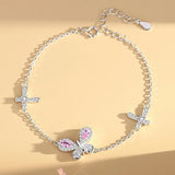 Zircon Butterfly Bracelet 925 Sterling Silver Women Jewelry