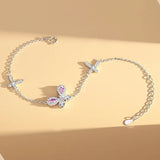 Zircon Butterfly Bracelet 925 Sterling Silver Women Jewelry