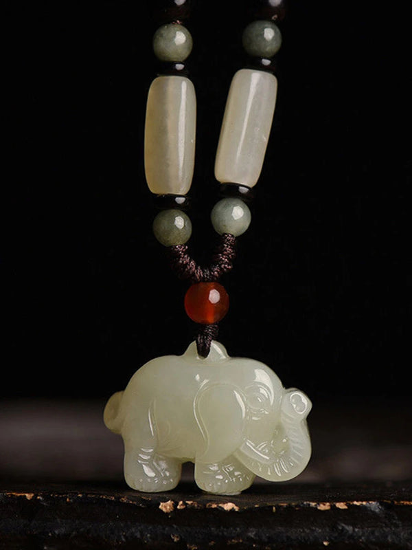 Elephant Charms Necklace Gem Pendant DIY Jewelry Making Accessories