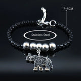 Elephant Stainless Steel Charm Bangle Bracelet Women Jewelry B18494